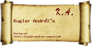 Kugler András névjegykártya